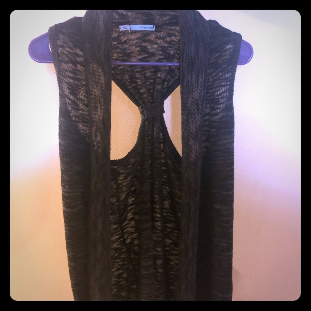 Maurices knit, black and grey vest